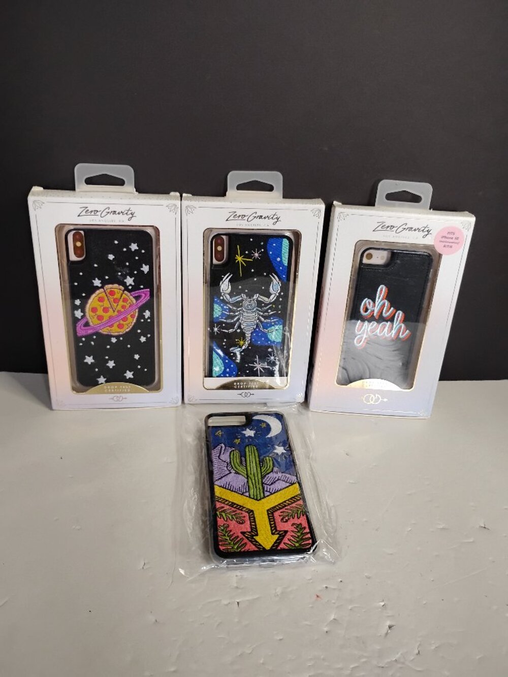 Lot/Bundle of 4 Zero Gravity Embroidered Phone Cases